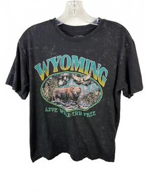 Wyoming Live Wild Free Graphic T-Shirt Large